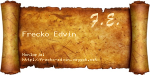 Frecko Edvin névjegykártya