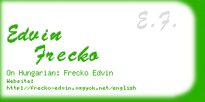 edvin frecko business card